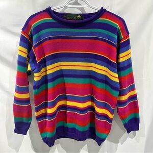 Vintage Rainbow Stripe Knit Sweater